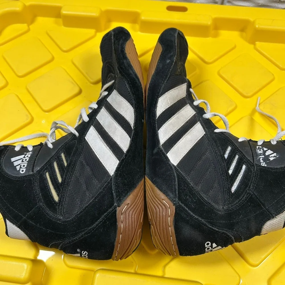 Adidas Pretereo Wrestling Shoes Size 12 Black 2002 145949 High Top Gum Sole